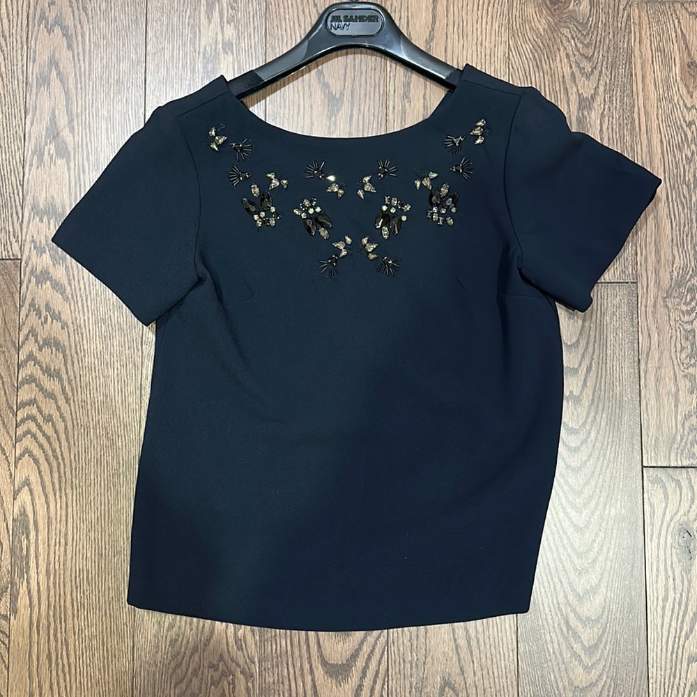 Navy jeweled shirt